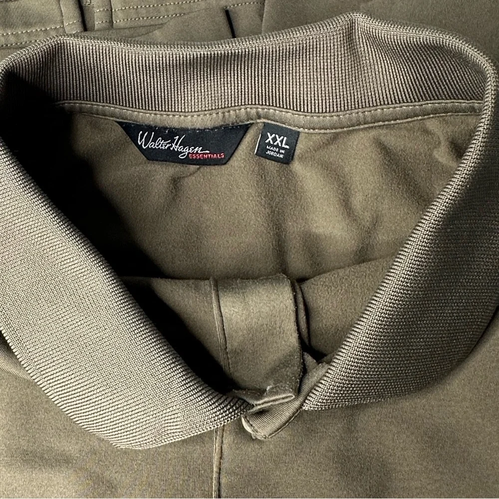 Walter Hagen Olive Green Long Sleeve Stretch Golf Polo Shirt Men’s XXL